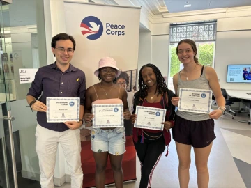 students receiving recognition for their work